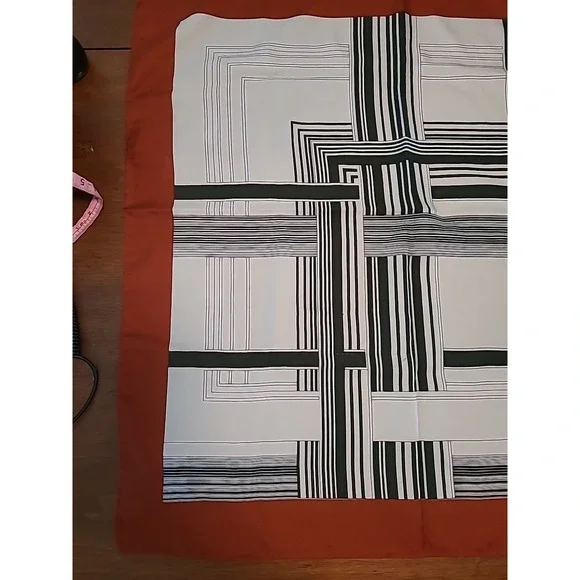 Vintage FIORINI Womens Scarf Brown Black Cream 30 Inch - Picture 2 of 8